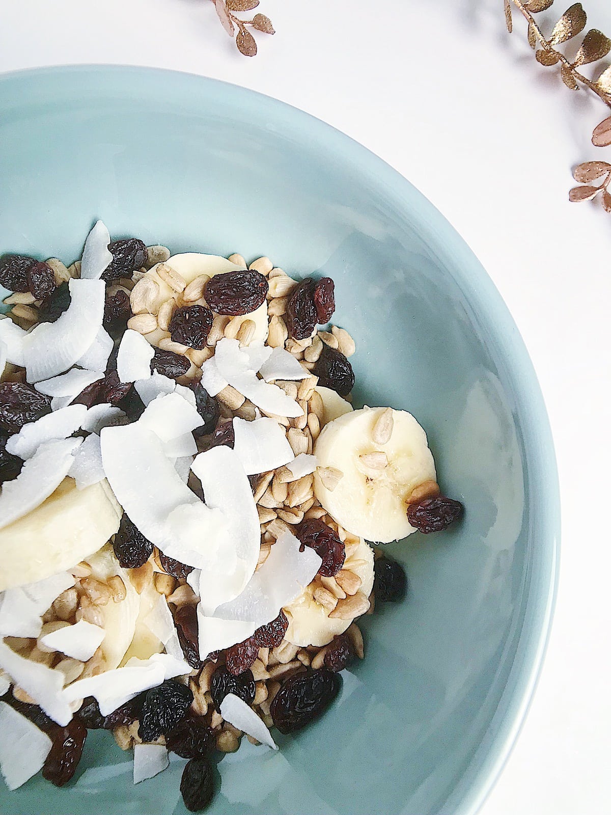 Banana, Coconut, and Raisin Sunrise Cereal