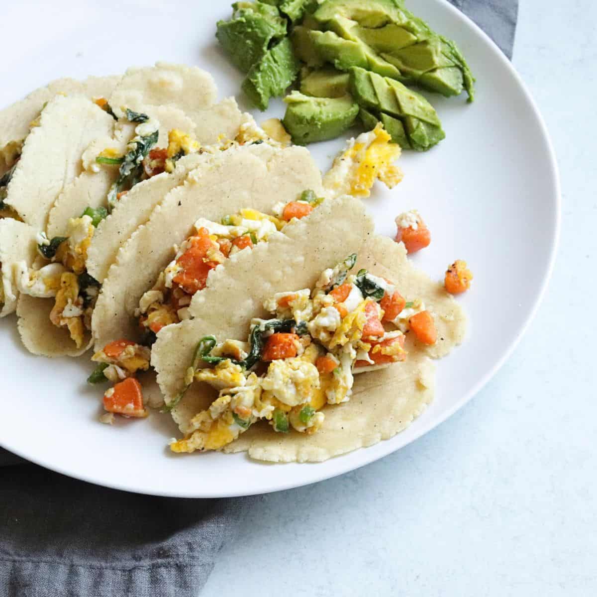 Sweet Potato, Spinach, and Egg Breakfast Tacos