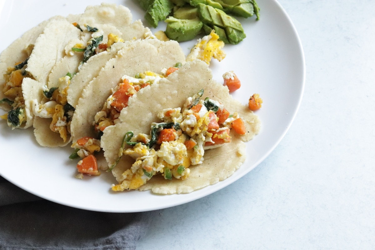 Sweet Potato and Spinach Breakfast Tacos